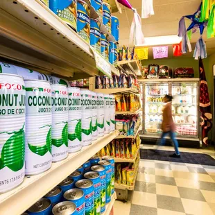 a woman shopping in a grocery store