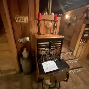 a table with a bunch of electrical equipment