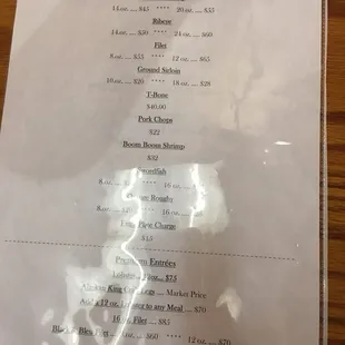 the menu