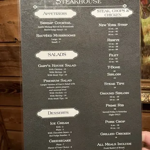 the menu