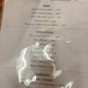 menu