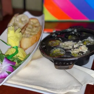 a bowl of soup and bread
