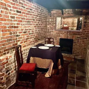 Table 69 in the wine cellar!