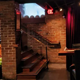 downstairs to the bar
