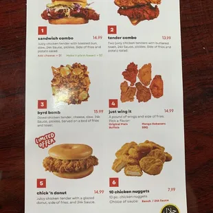 The take-out menu