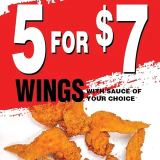 5 FULL WINGS ( WINGS ONLY)