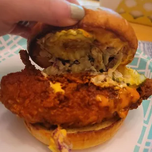 Medium-spiced chicken sandwich