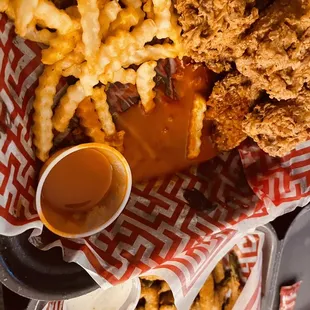 Chicken Wings, buffalo on the side.