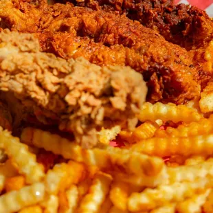 fried chicken and french fries