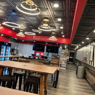 the inside of a restaurant