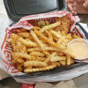 Fries w/ 2 tenders, WOW.