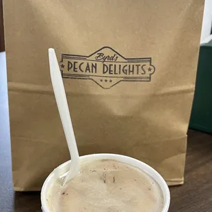 Dark chocolate pecan pie milkshake