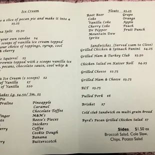 the menu