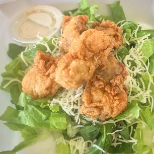 Fried Oyster Caesar Salad.