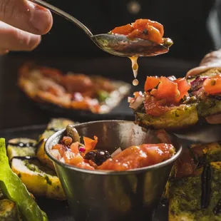 a spoonful of tomato sauce