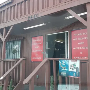 the entrance to the store