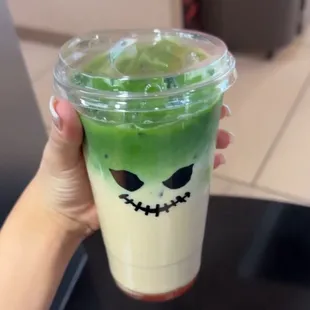 Matcha with strawberry