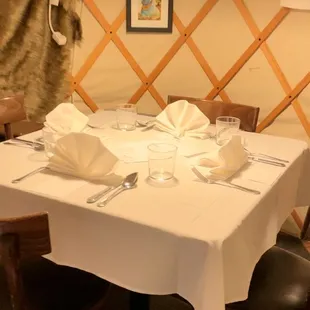 Inside yurt