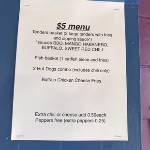 Items and prices. June 2018