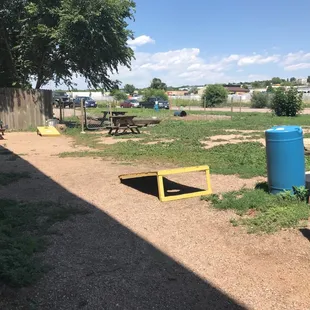 a picnic area and picnic tables