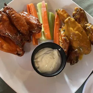 Buffalo and teriyaki wings!