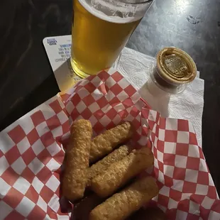 Mozzarella Sticks &amp; Beer