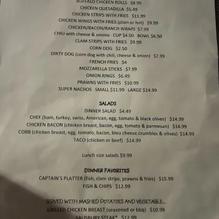 menu