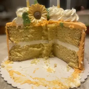 the inside of a cake
