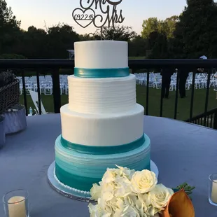 a wedding cake on a table