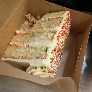 Birthday cake slice
