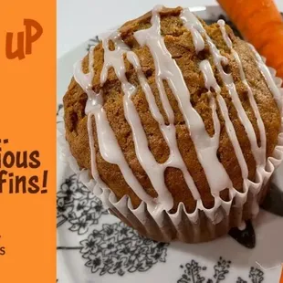a carrot muffin and a carrot muffin