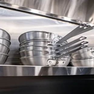tainless steel pots and pans