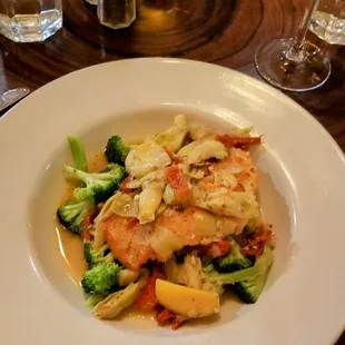 Pan-seared Salmon over Vegetables