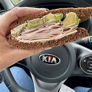Turkado - turkey, provolone cheese &amp; avocado on squaw bread