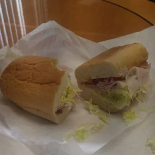 Club sandwich on French roll .