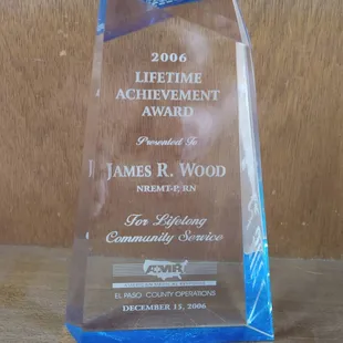 Acrylic, glass, and crystal awards available