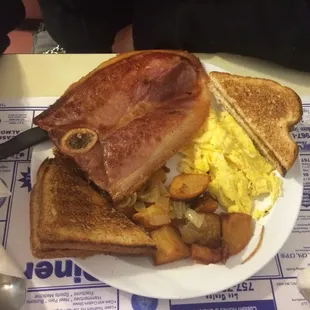 Country ham and eggs
