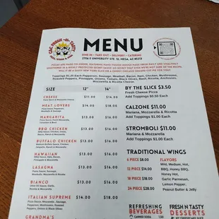 menu