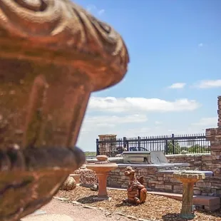 a view of a cemetery