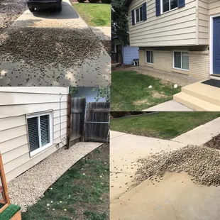 Top left, one ton of rock.  Bottom right, my leftovers