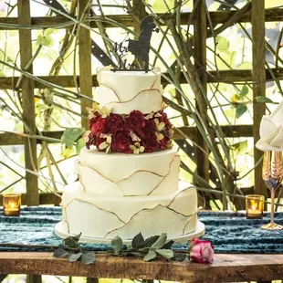 a wedding cake on a table