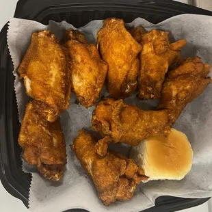 a basket of fried chicken
