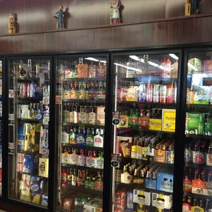 a display of beer in a store