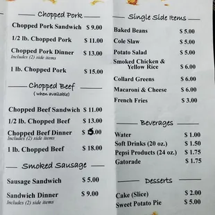 New prices