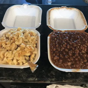 Beans and Mac n cheese