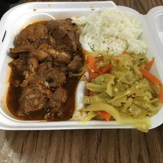 Brown Stew Chicken Dinner