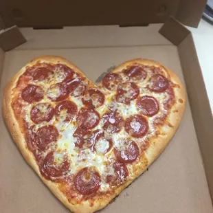 Heart shaped pizza available