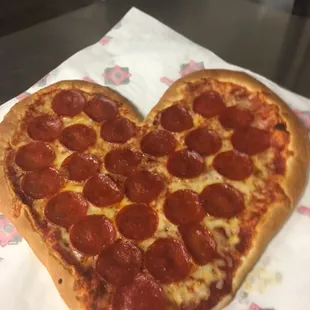 Heart shaped pizzas available