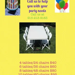 All the tables and chairs you need.