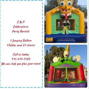 We have regular jumping balloons for rent